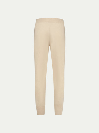 Knitted track pants for men with drawstring waist and ribbed cuffs