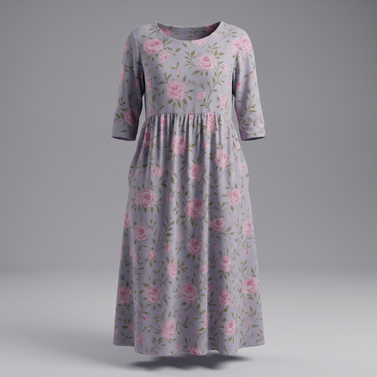 Summer dresses for women, relaxed fit floral midi dress