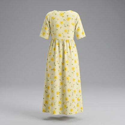 Summer dresses for women, relaxed fit floral midi dress