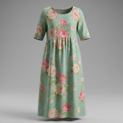 Summer dresses for women, relaxed fit floral midi dress