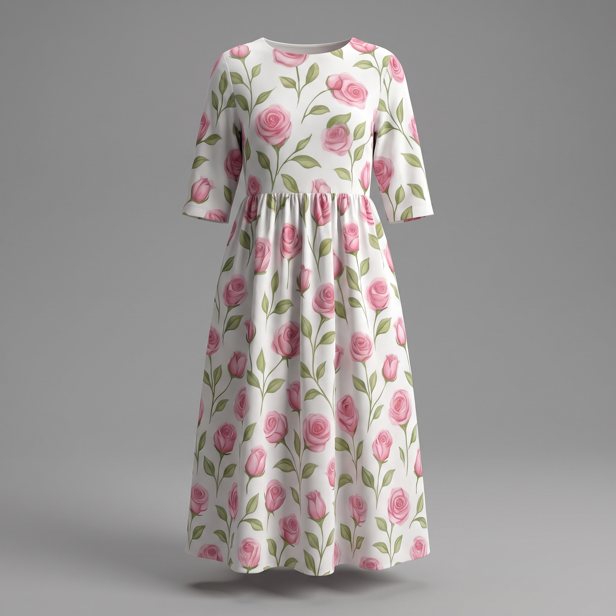 Summer dresses for women, relaxed fit floral midi dress