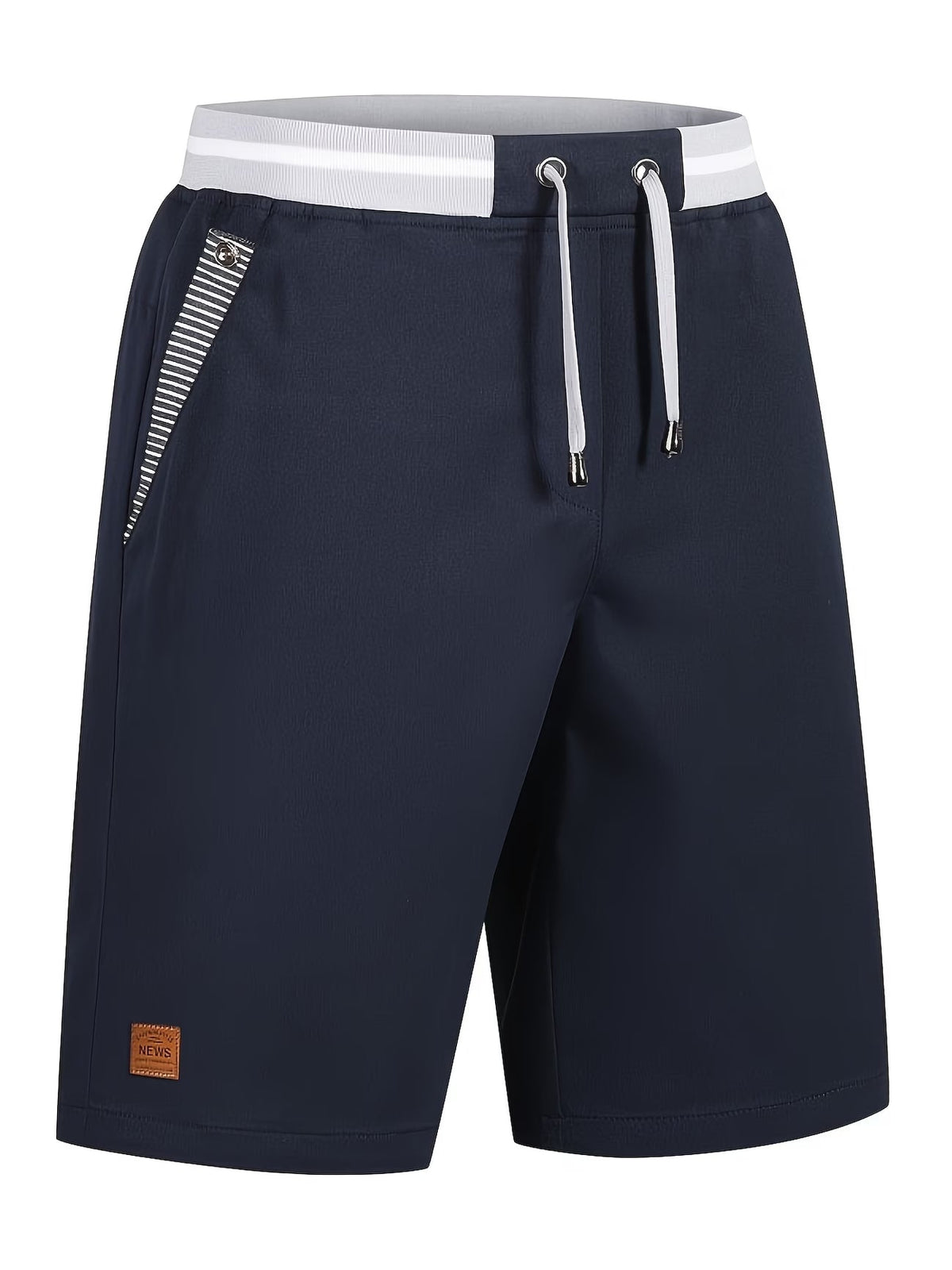 Mens shorts with elasticated drawstring waist and side pockets