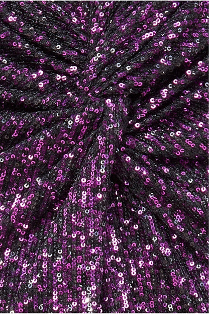 Sequin skirt with knot front and split hem for women, midi length