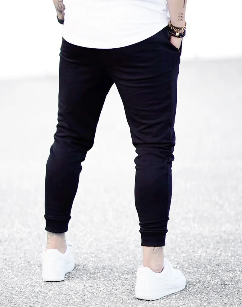 Slim fit track pants for men with side pockets and drawstring waist