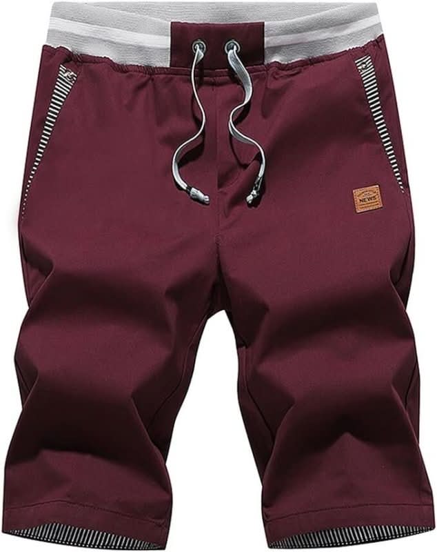Mens shorts with elasticated drawstring waist and side pockets