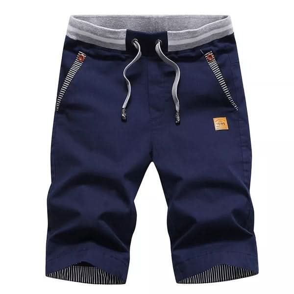 Mens shorts with elasticated drawstring waist and side pockets