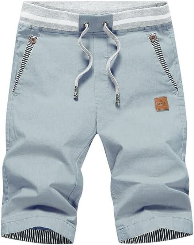 Mens shorts with elasticated drawstring waist and side pockets