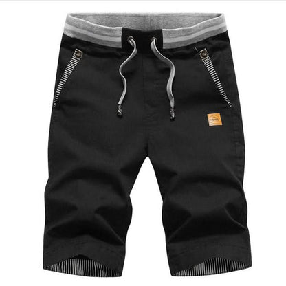 Mens shorts with elasticated drawstring waist and side pockets
