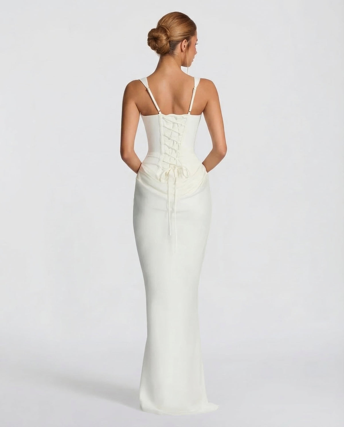 Formal dresses for women, square neck maxi dress with draped waist