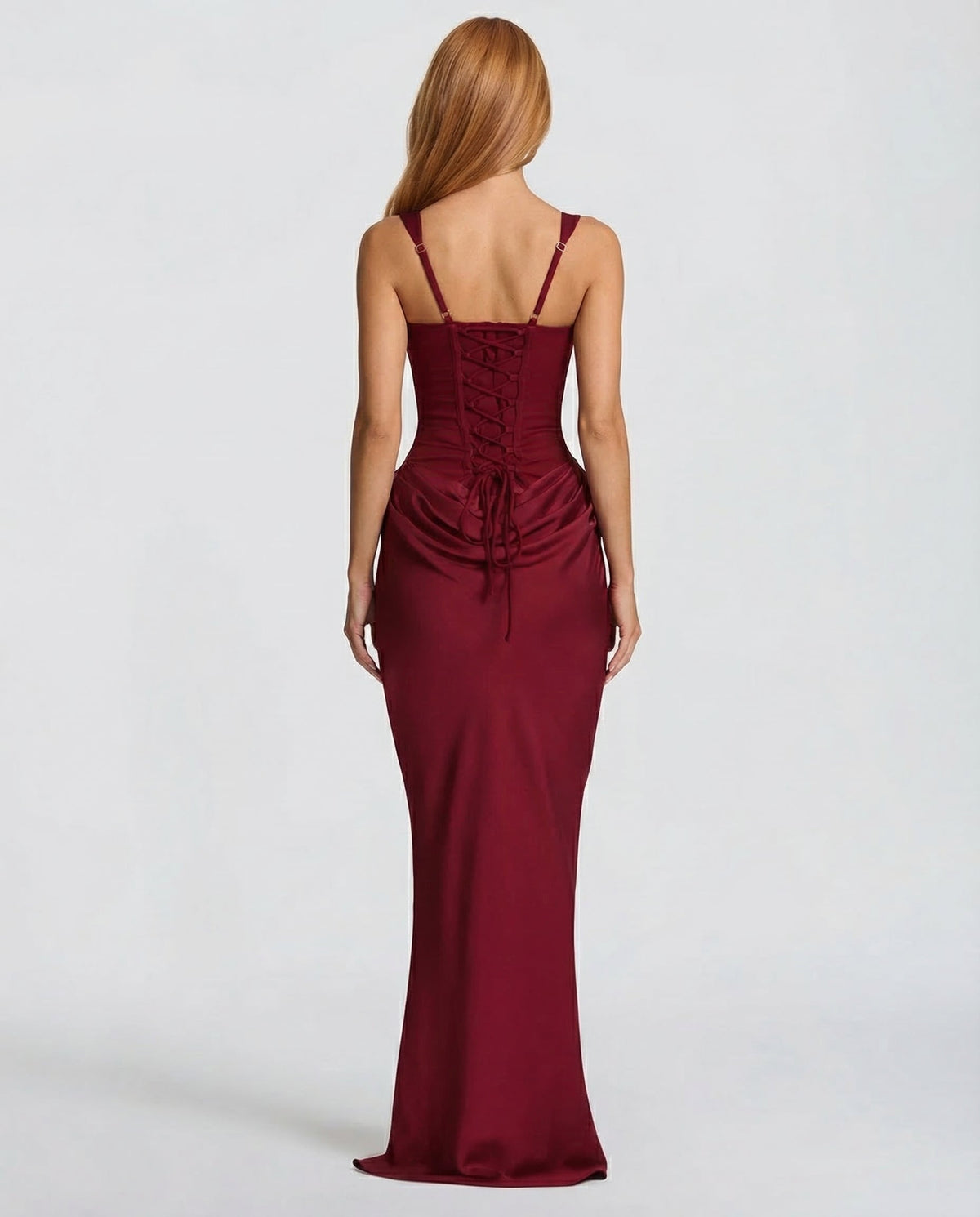 Formal dresses for women, square neck maxi dress with draped waist