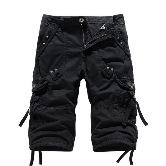 Mens shorts with multiple cargo pockets and relaxed fit