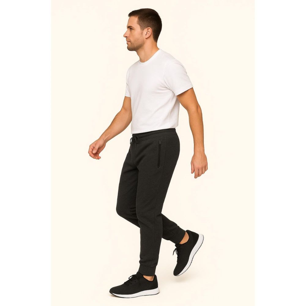 Track pants for men, 3 pack with zip pockets and drawstring waist