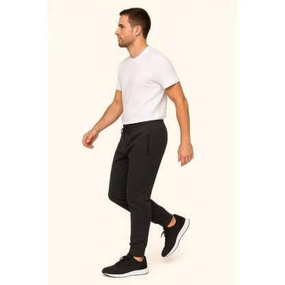 Track pants for men, 3 pack with zip pockets and drawstring waist