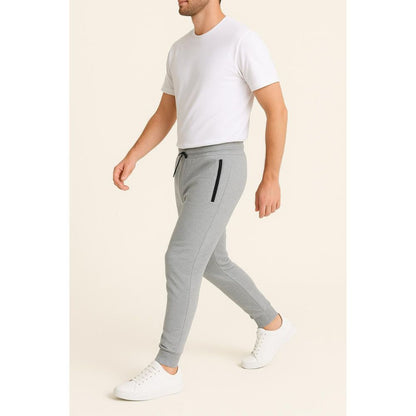 Track pants for men, 3 pack with zip pockets and drawstring waist