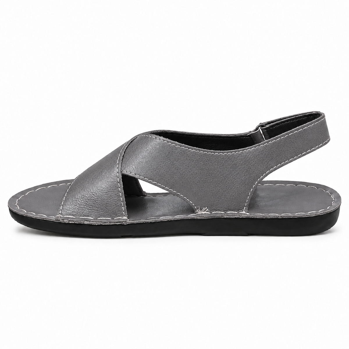 Men sandals with cross strap and adjustable slingback for walking