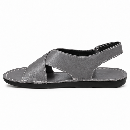 Men sandals with cross strap and adjustable slingback for walking