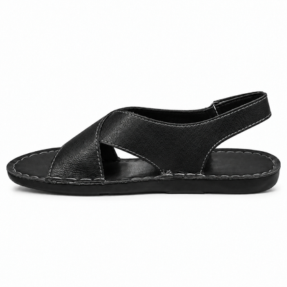 Men sandals with cross strap and adjustable slingback for walking