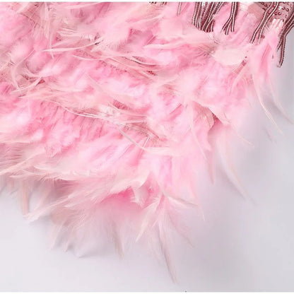 Cocktail dresses for women with fringe detail and spaghetti straps
